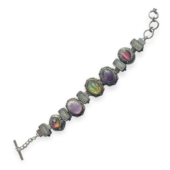 Solid Oak Slide Charm Toggle Bracelet - Picture 2 of 7